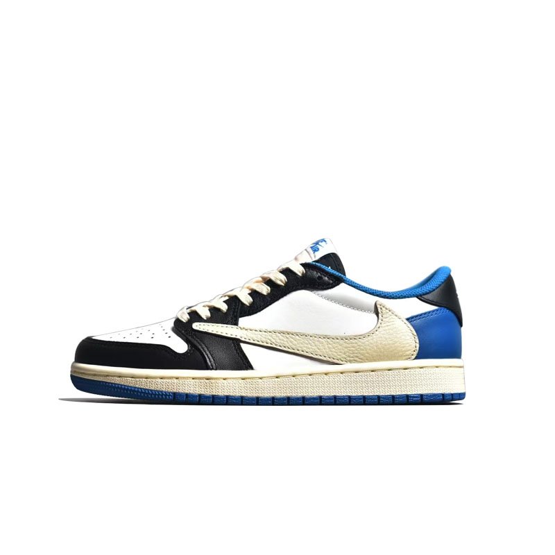 AJ1 White Blue Fujiwara Hiroshi Joint Lightning Hook Qiao 1 Casual Shoes