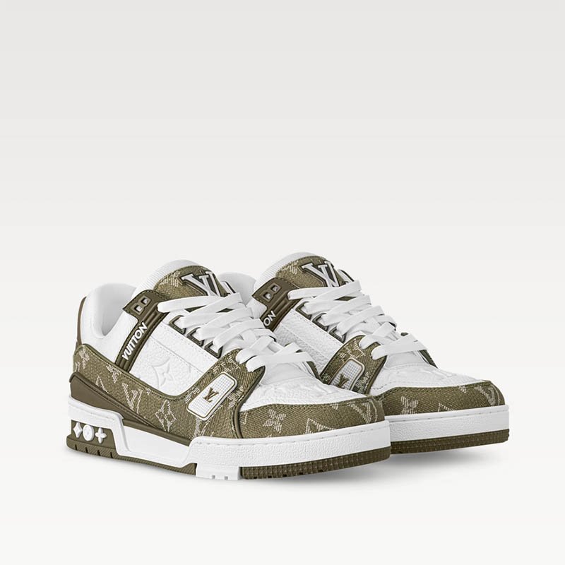 Monogram denim LV Trainer lace sneakers