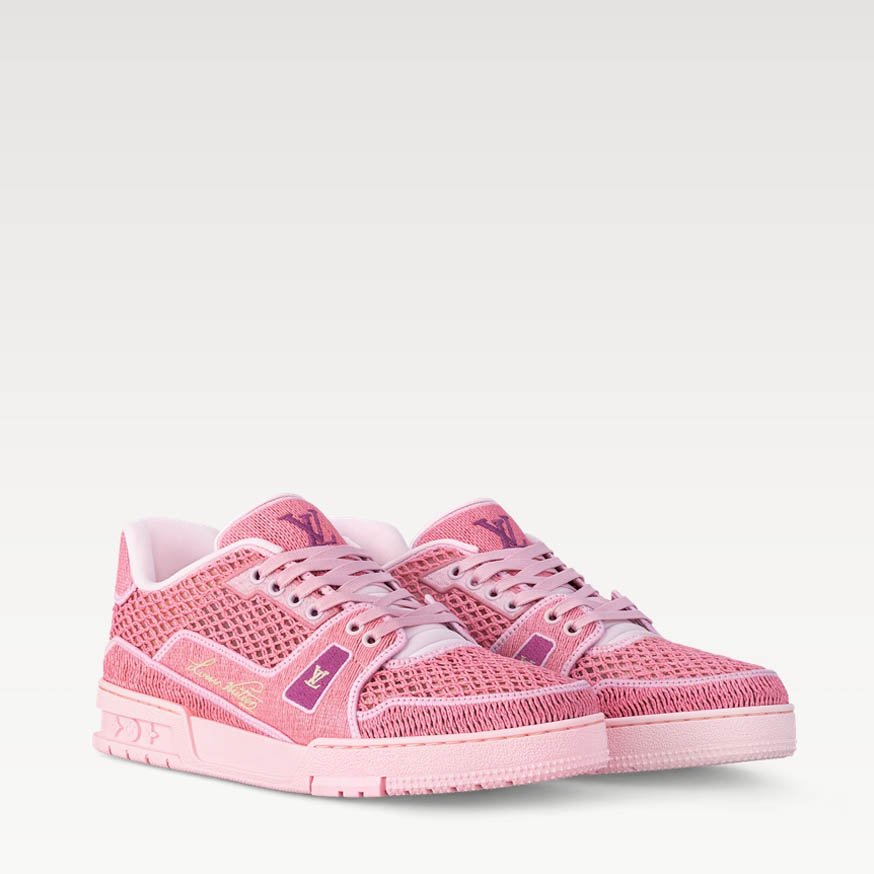 LV Trainer Sneaker Pink Raffia 1AHTRC
