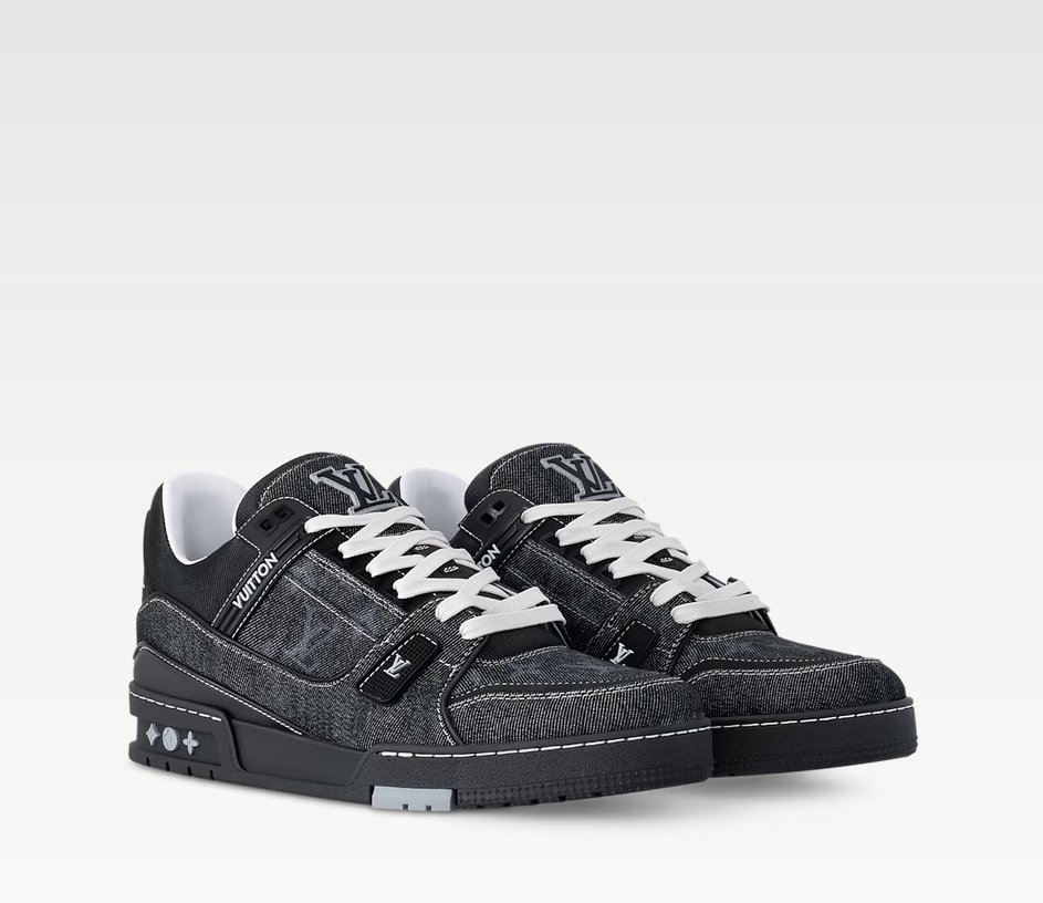 LV Trainers Black Monogram denim 1AHSZJ