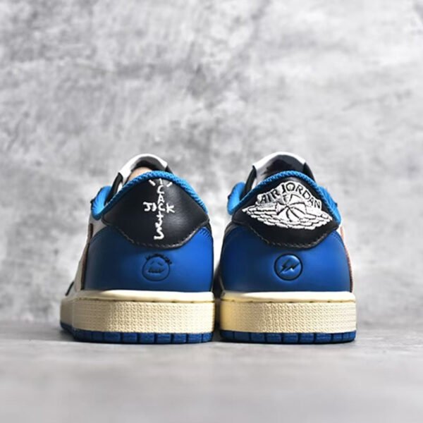 AJ1 White Blue Fujiwara Hiroshi Joint Lightning Hook Qiao 1 Casual Shoes