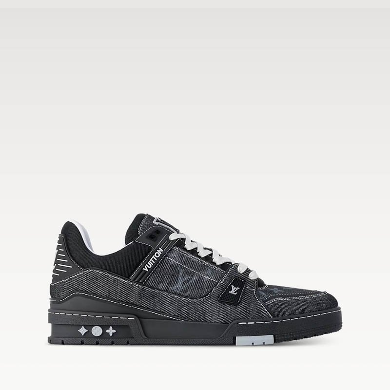 LV Trainers Black Monogram denim 1AHSZJ