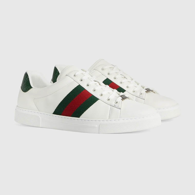 Men's Gucci Ace sneaker with Web Variationwhite leather
