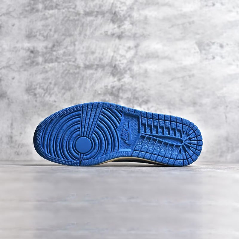 AJ1 White Blue Fujiwara Hiroshi Joint Lightning Hook Qiao 1 Casual Shoes