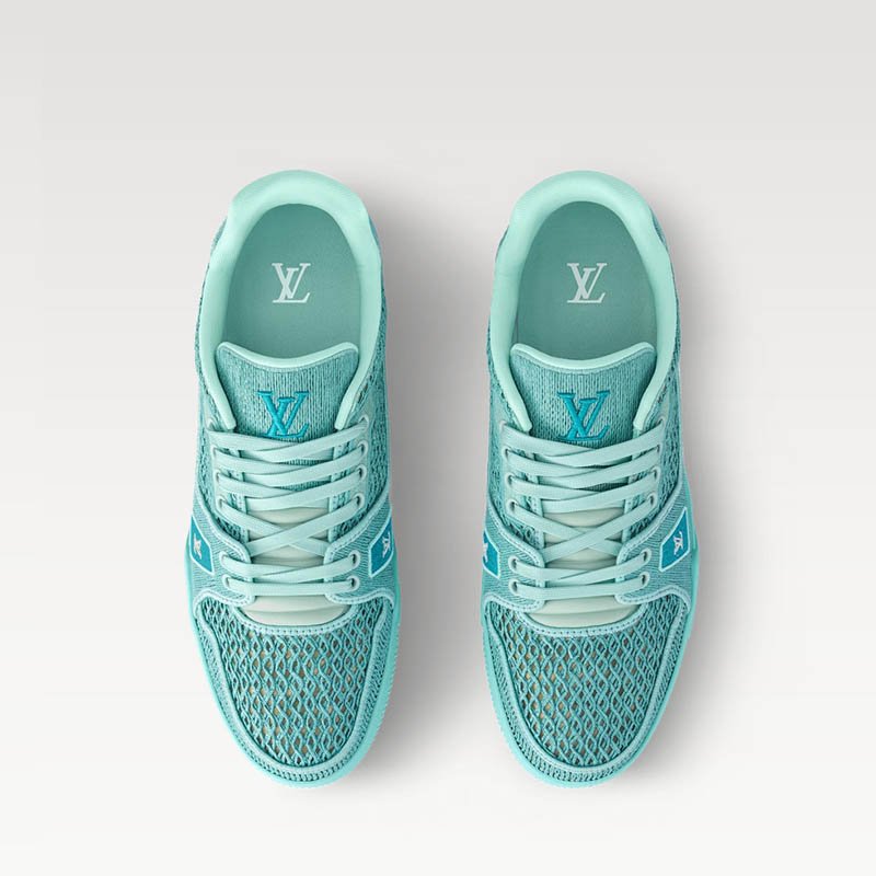 LV Trainer Sneaker Turquoise Blue 1AHTQT Raffia