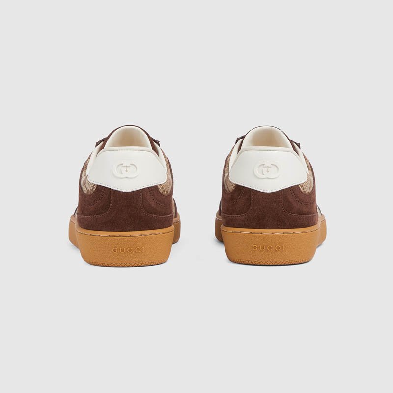 Gucci beige and dark brown GG canvas shoes 791742 AAEGA 2242