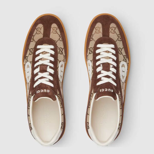 Gucci beige and dark brown GG canvas shoes 791742 AAEGA 2242