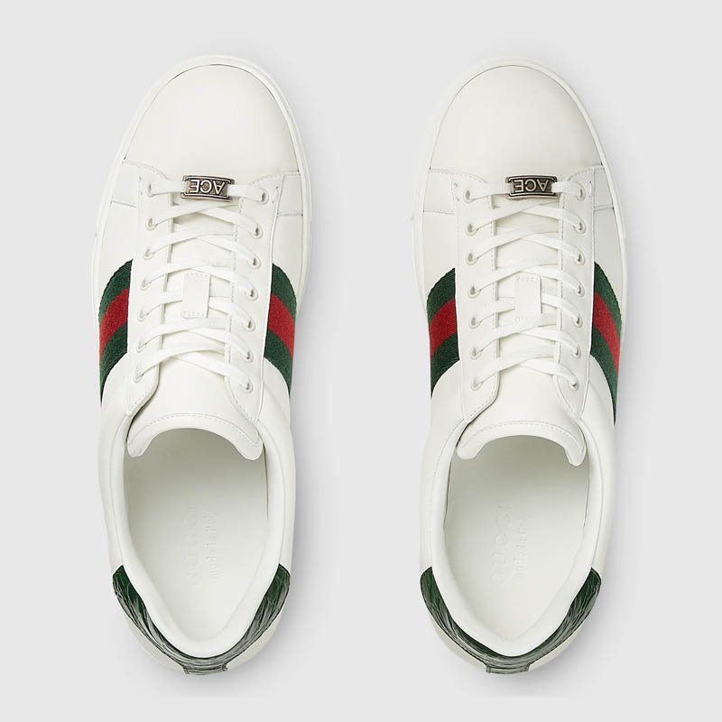 Men's Gucci Ace sneaker with Web Variationwhite leather