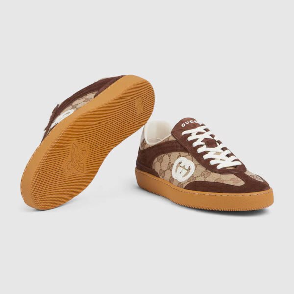 Gucci beige and dark brown GG canvas shoes 791742 AAEGA 2242