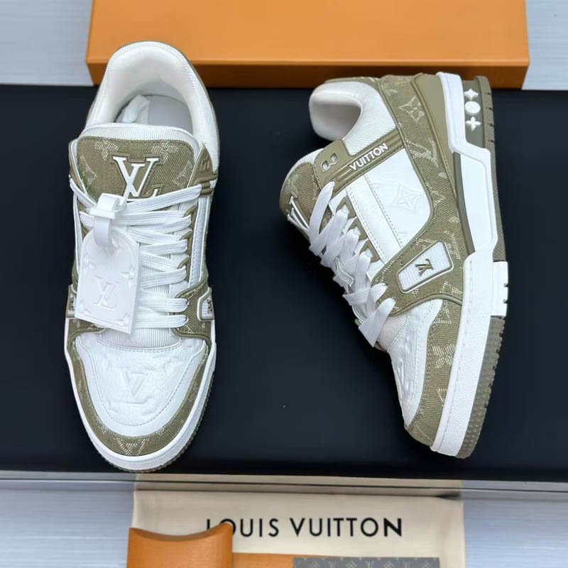 Monogram denim LV Trainer lace sneakers