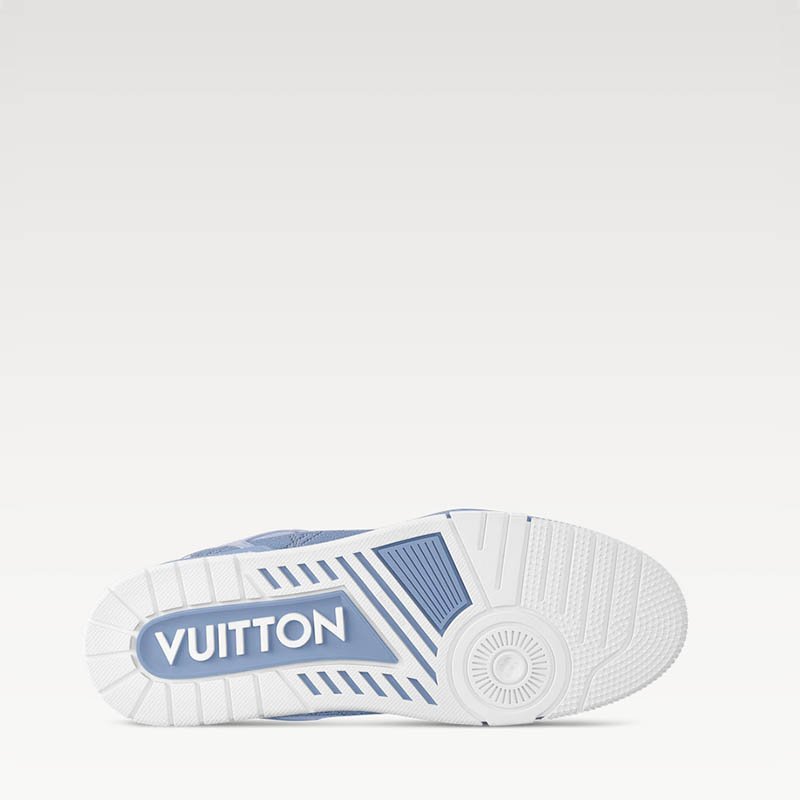 LV Trainer Sneaker 1AHTUZ Blue Monogram nubuck calf leather