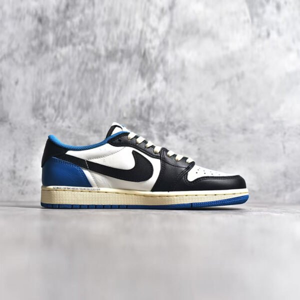 AJ1 White Blue Fujiwara Hiroshi Joint Lightning Hook Qiao 1 Casual Shoes
