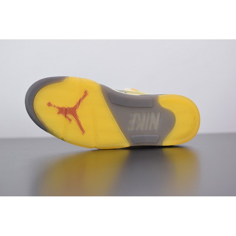 Off White x Air Jordan 5 Retro Sail/Plot twist