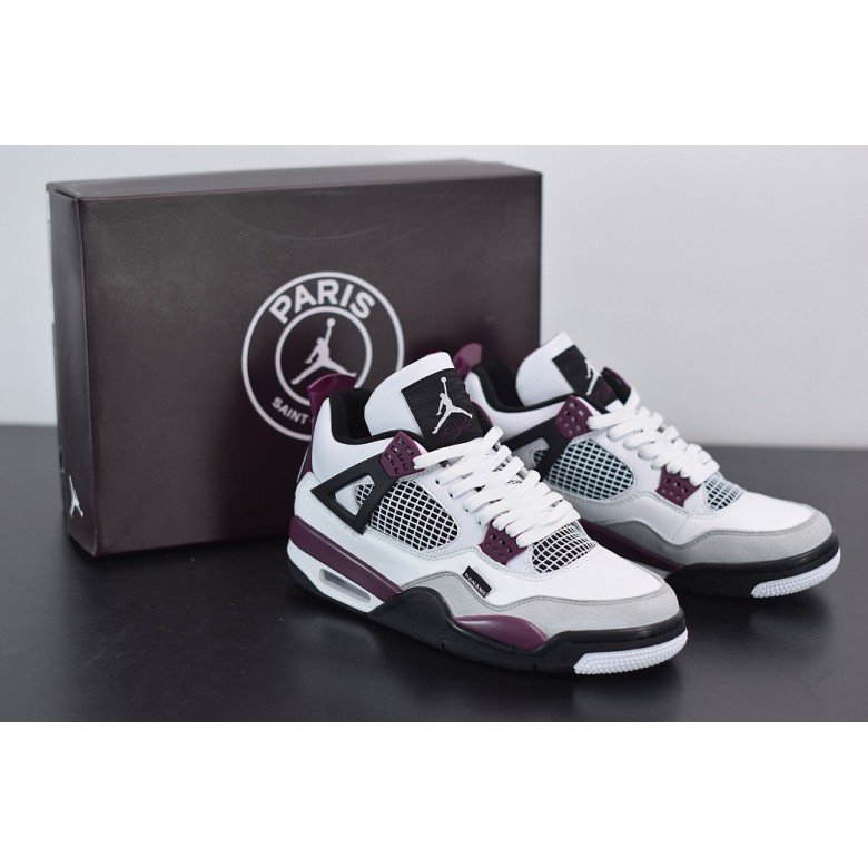 Paris Saint Germain X Air Jordan 4 Retro GS Bordeaux
