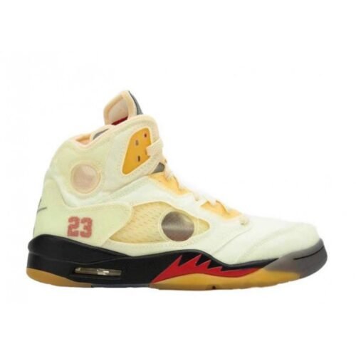 Off White x Air Jordan 5 Retro Sail/Plot twist