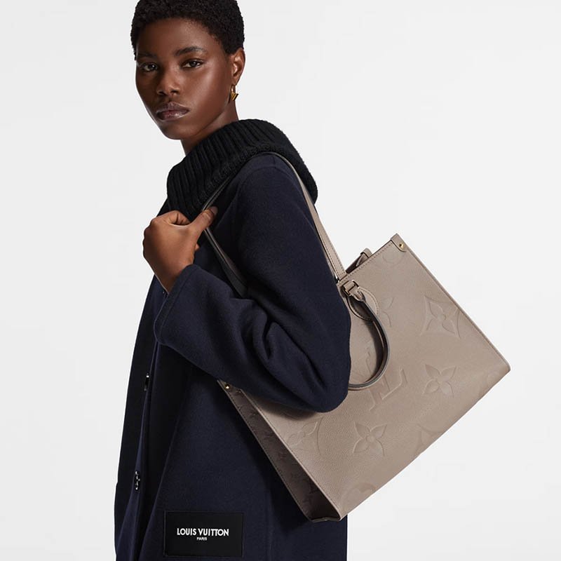 Onthego MM Tote Bag M45607 Tourterelle Beige