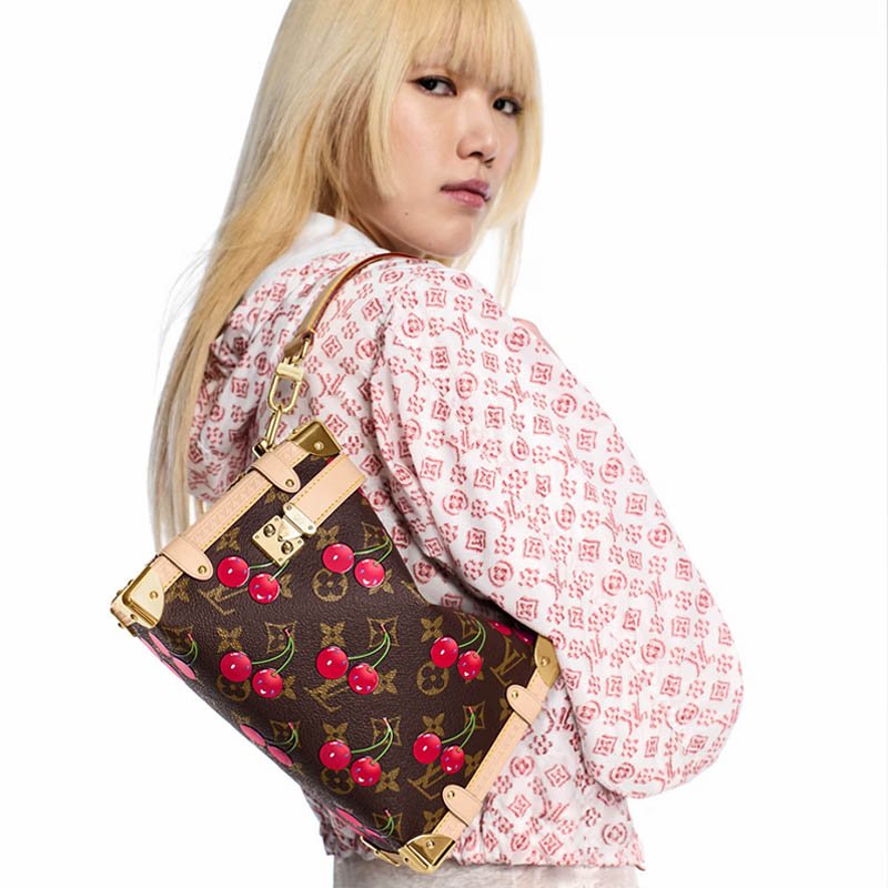 LV x TM Side Trunk MM Bag M14278 Monogram cherry coated canvas
