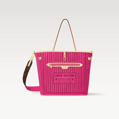 Neverfull Bandoulière Inside Out MM M12257 Monogram/Rose Pondichery