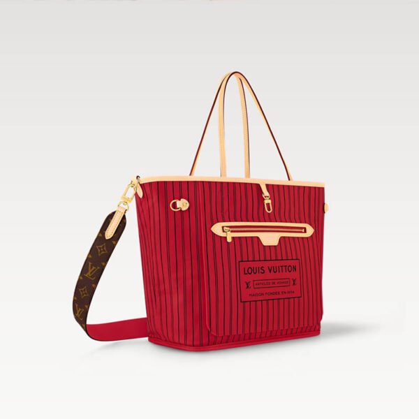 Neverfull Bandoulière Inside Out MM M12096 Monogram/Rouge Sari
