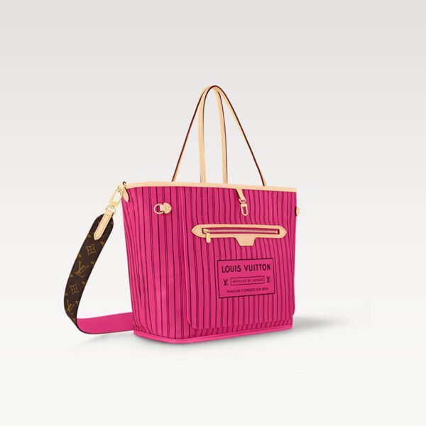 Neverfull Bandoulière Inside Out MM M12257 Monogram/Rose Pondichery