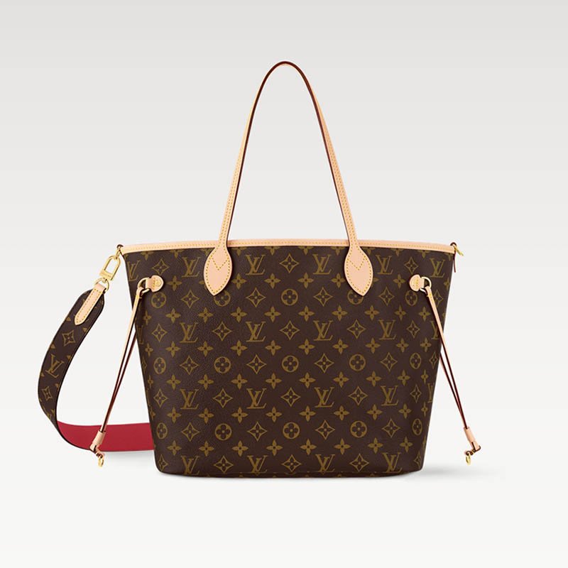Neverfull Bandoulière Inside Out MM M12096 Monogram/Rouge Sari