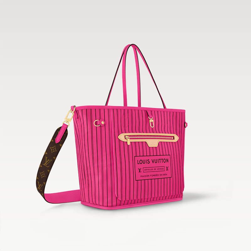 Neverfull Bandoulière Inside Out MM M12707 Pondichery Pink