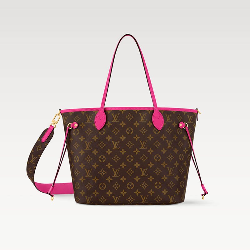 Neverfull Bandoulière Inside Out MM M12707 Pondichery Pink