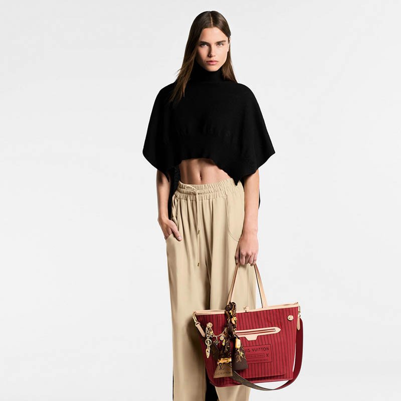 Neverfull Bandoulière Inside Out MM M12096 Monogram/Rouge Sari