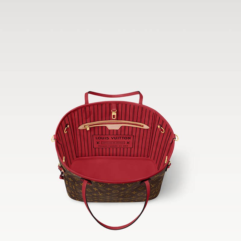 Neverfull Bandoulière Inside Out MM M12708 Sari Red