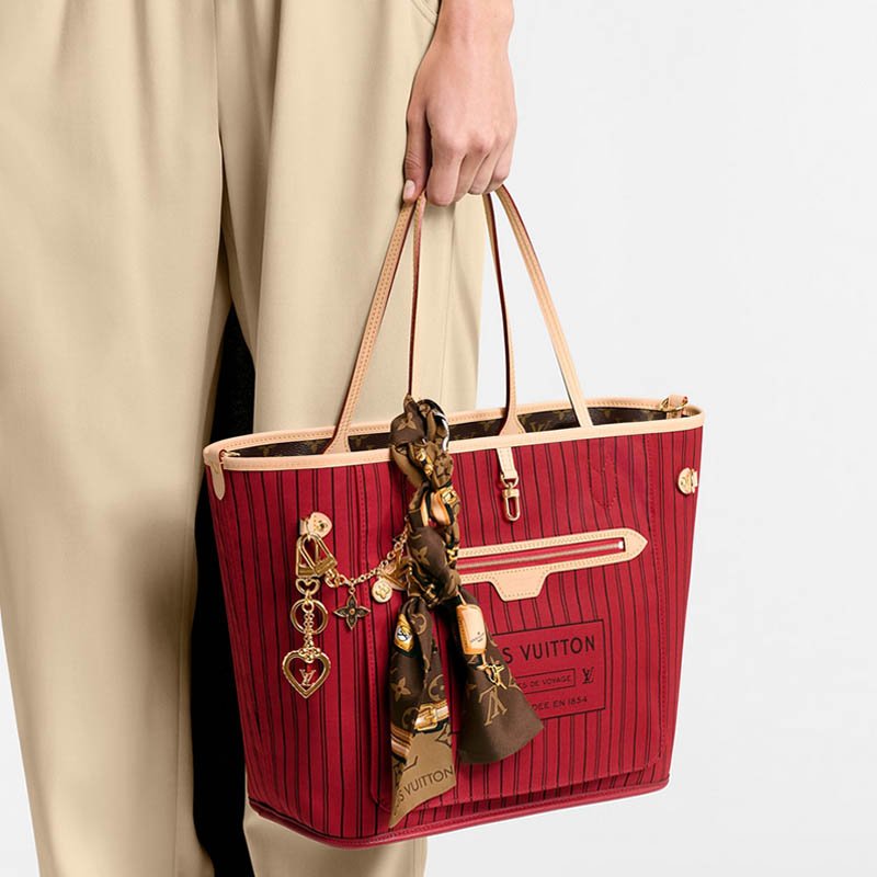 Neverfull Bandoulière Inside Out MM M12096 Monogram/Rouge Sari