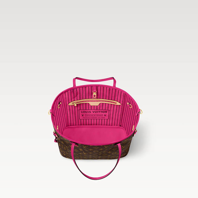 Neverfull Bandoulière Inside Out MM M12707 Pondichery Pink