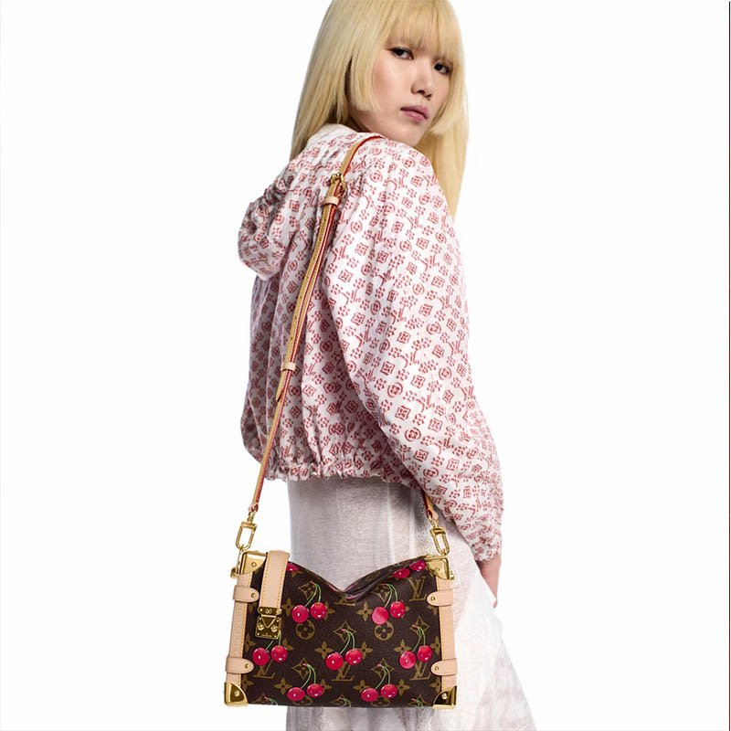 LV x TM Side Trunk MM Bag M14278 Monogram cherry coated canvas