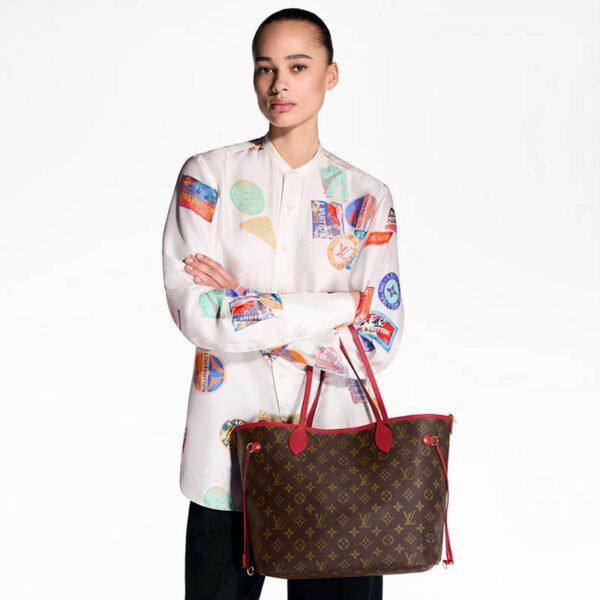 Neverfull Bandoulière Inside Out MM M12708 Sari Red