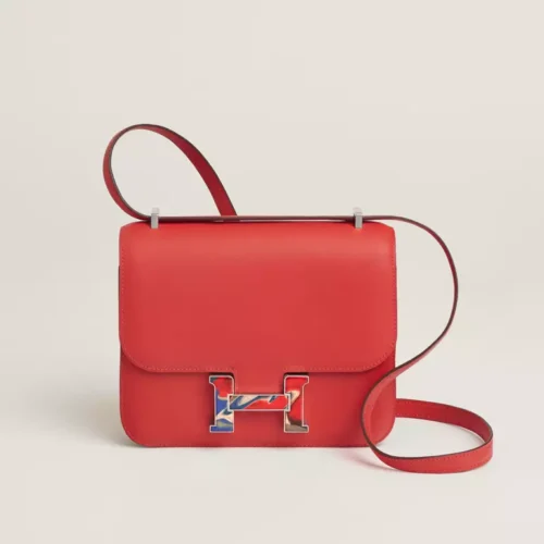 Constance III mini Marble Lock bag Capucine/Multicolore
